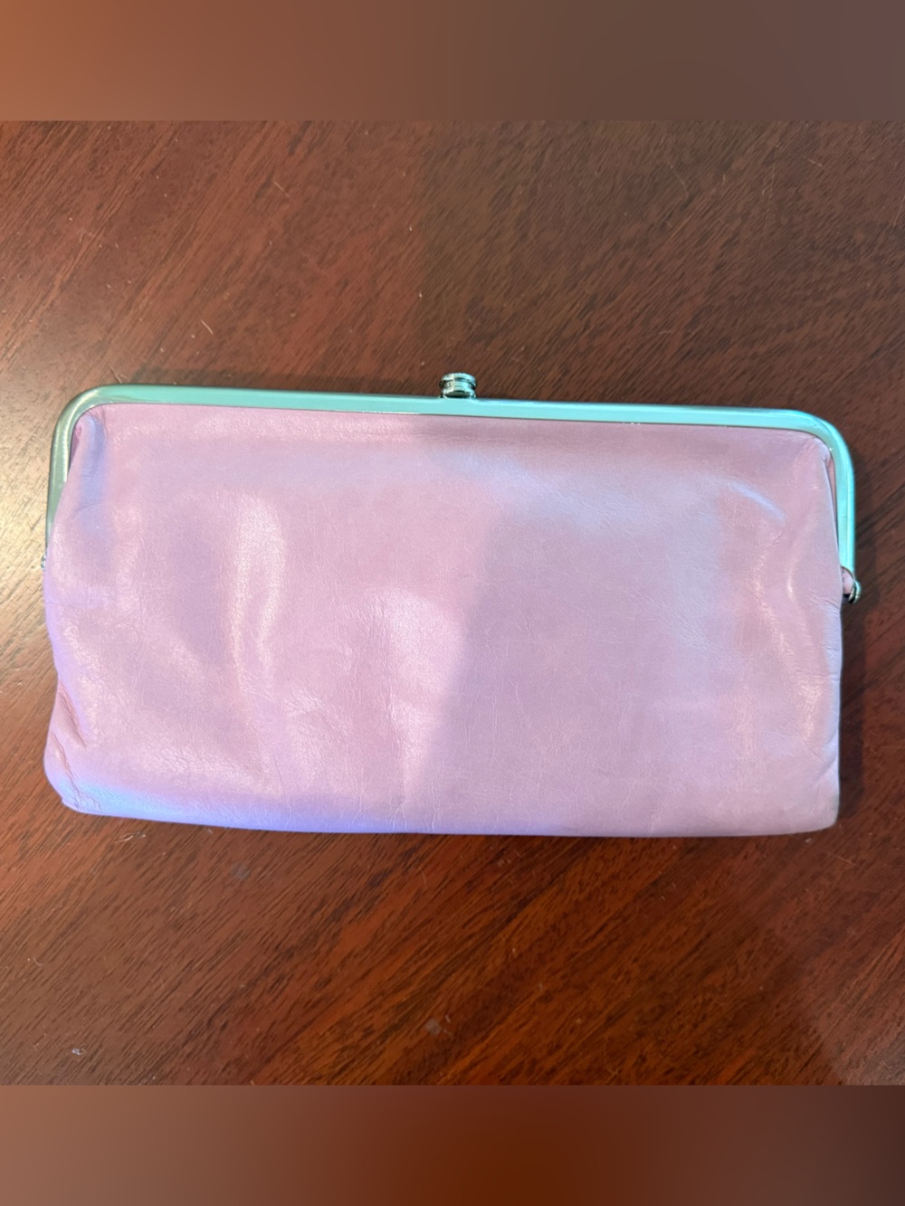 HOBO Lauren clutch, Pink Leather Frame Wallet Clutch